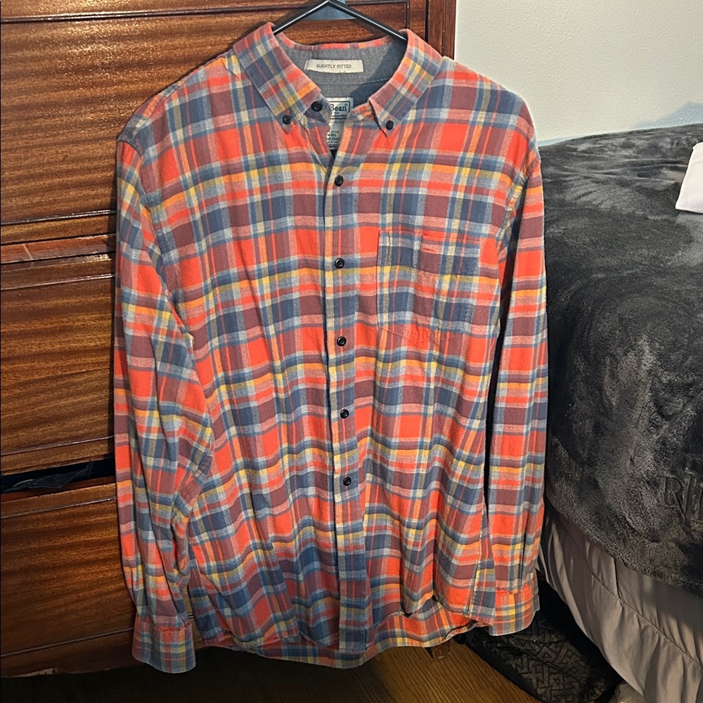 L.L. Bean Multicolor Plaid Button-Down Shirt